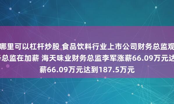 哪里可以杠杆炒股 食品饮料行业上市公司财务总监观察：67位财务总监在加薪 海天味业财务总监李军涨薪66.09万元达到187.5万元